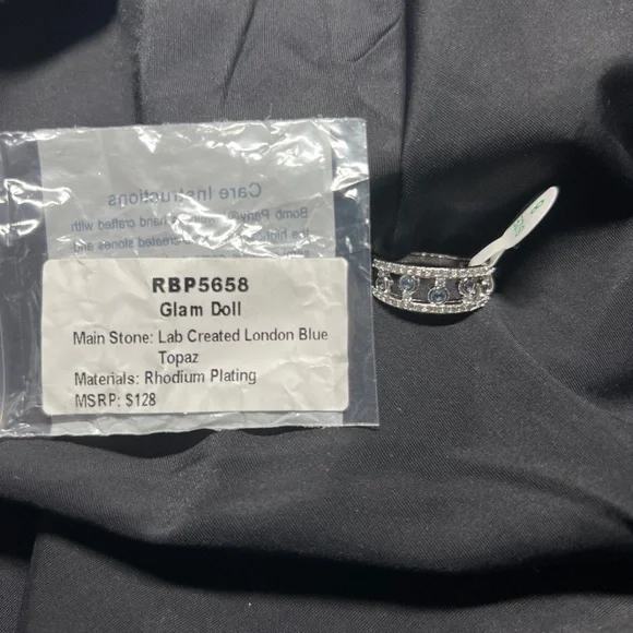 BP Silver Ring with Blue Accents - Picture 4 of 5